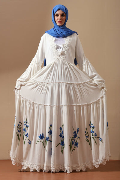 Boho Bloom Embroidered Abaya - EastEssence.com