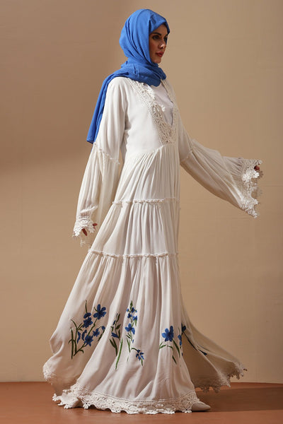 Boho Bloom Embroidered Abaya - EastEssence.com