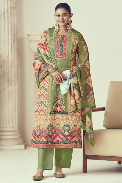 Everyday Wear Printed Cotton A line Kurta Pant Dupatta Set - EastEssence.com