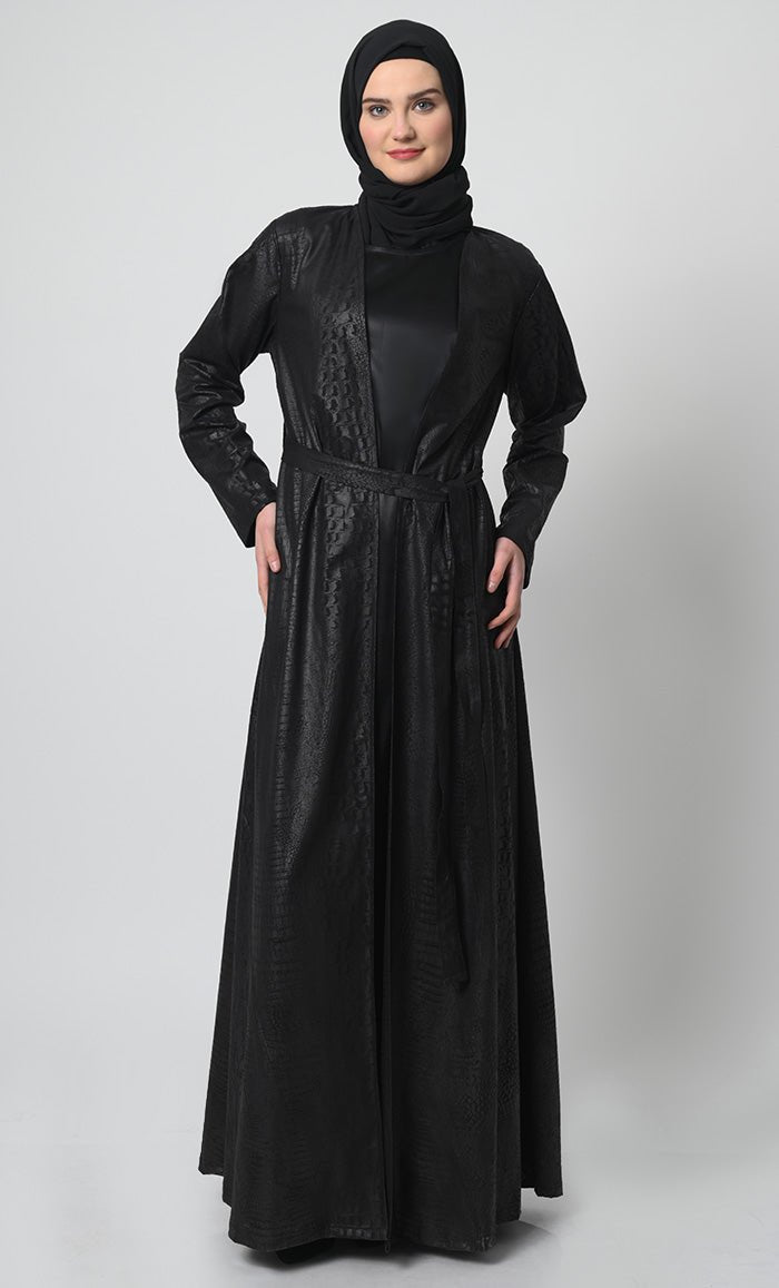 Korean Foil Fabric 2-Piece Abaya Set