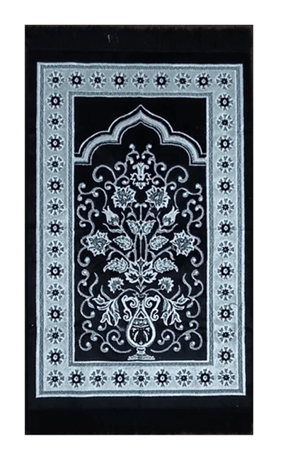 Luxury Islamic Gift Set ·Prayer Rug, Wooden Rehal & Tasbeeh - White - EastEssence.com