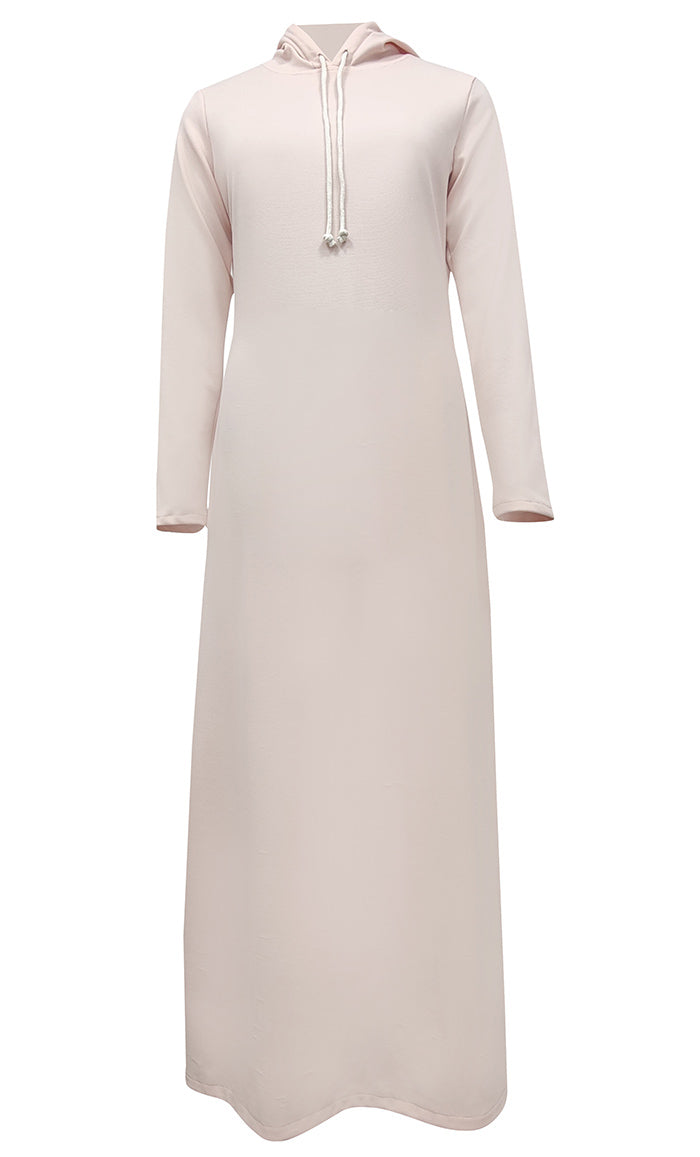 Women's Islamic Winter Hooded Peach Ponte roma Abaya