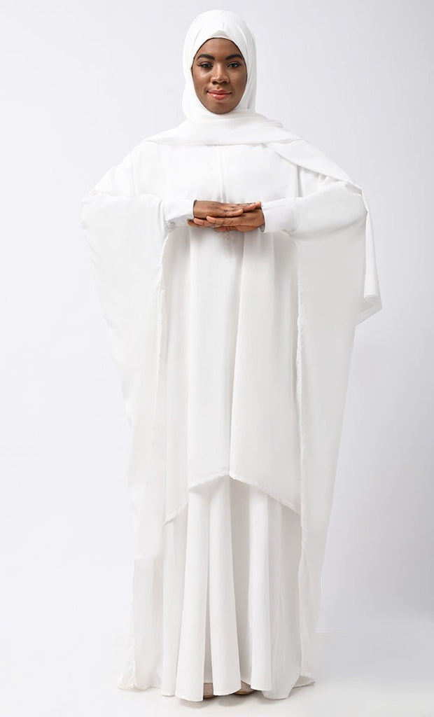 Asr Modest Double Layer Prayer Dress For Women (2Pcset +Hijab ) - EastEssence.com