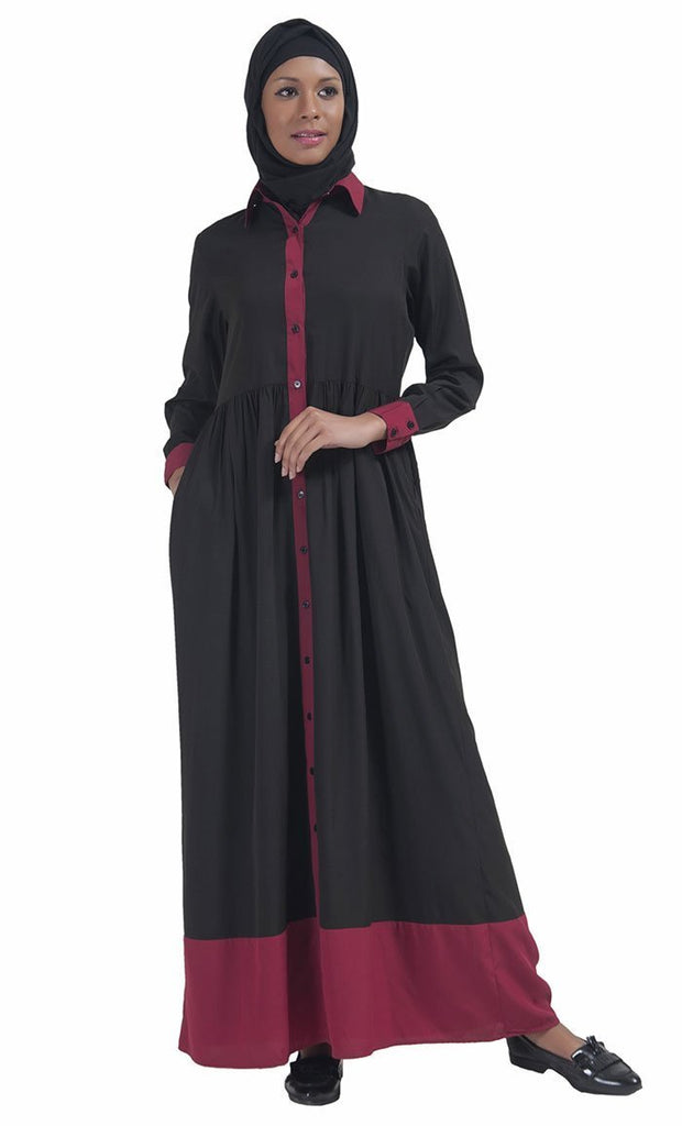 Basic Front Open Jilbab Dress - EastEssence.com