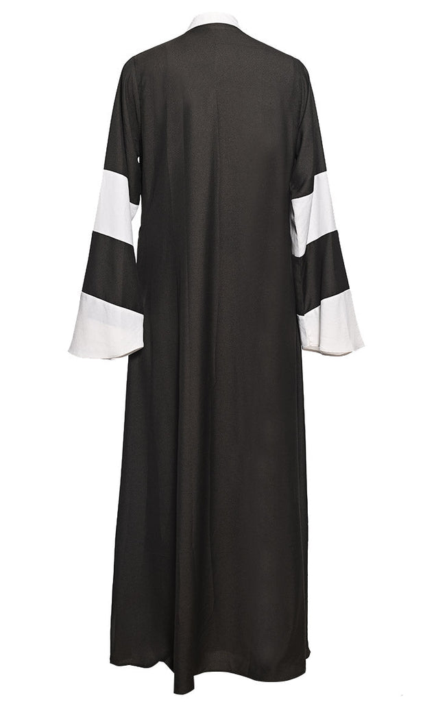 Beautiful Contrasted Detailing Bisht/Shrug With Inner And Loose Belt - EastEssence.com