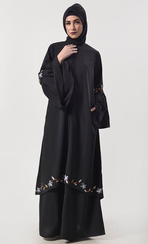 Double Layered Black Abaya