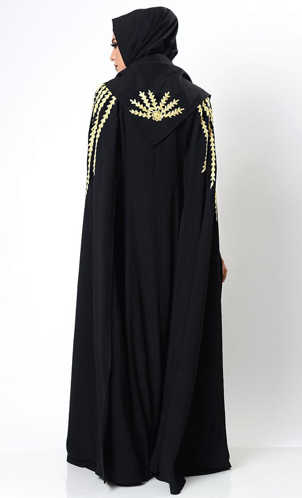 Black Dramatic Lavish Embroiderd Abaya