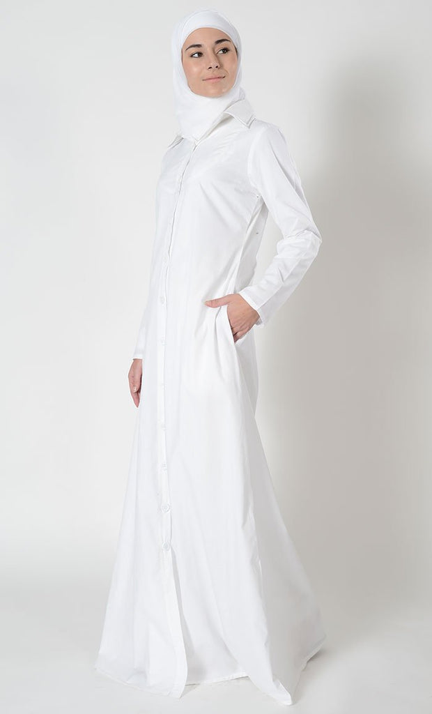 Double Collared Abaya Dress