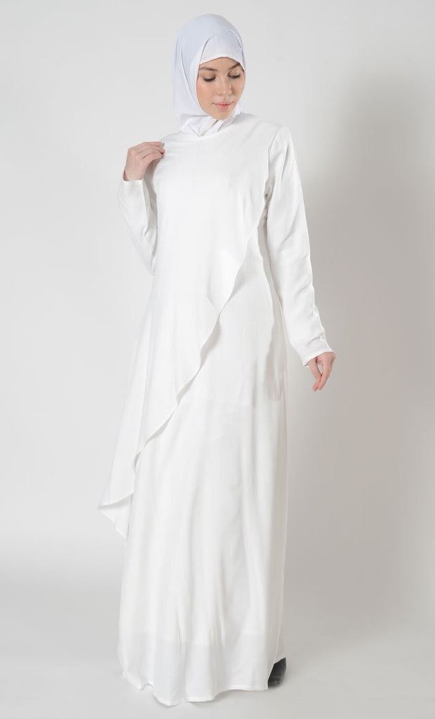 Double Layered Hajj Umrah Abaya Dress - EastEssence.com