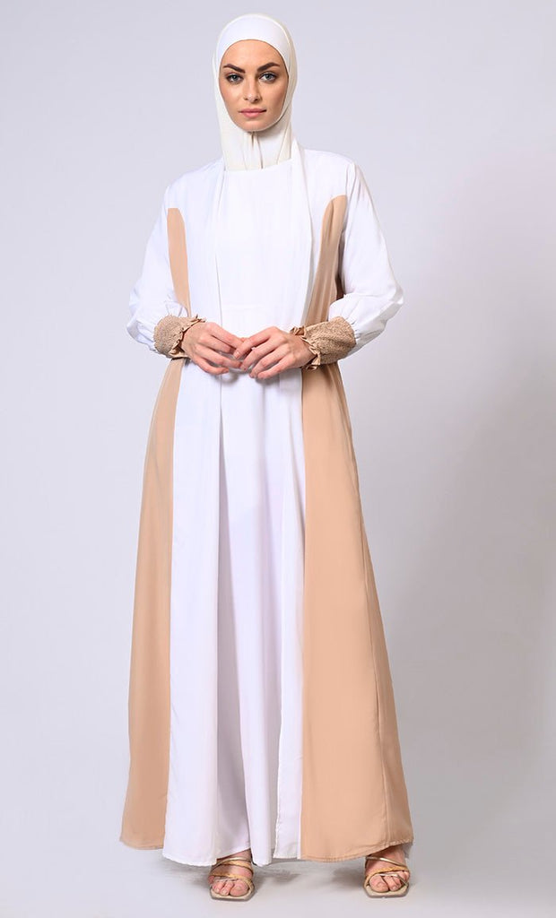 Effortlessly Stylish: Princess Cut Front open Sand Shrug with Lining & Pockets - EastEssence.com