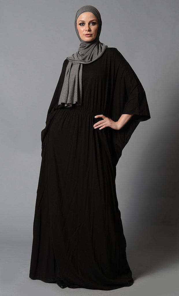 Elasticated waist kaftan style muslimah abaya dress. - EastEssence.com