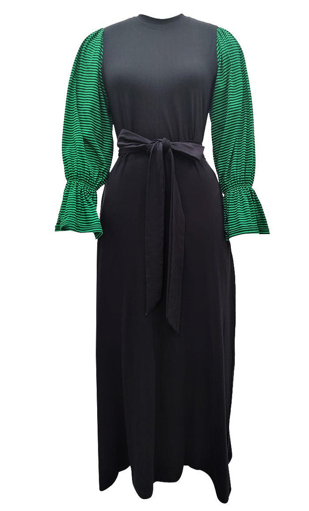 Wear Black Cotton Jersey Abaya With Pockets