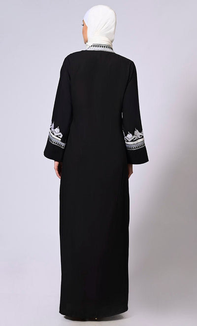 Women's Black Intricate Aari Embroidered Shrug