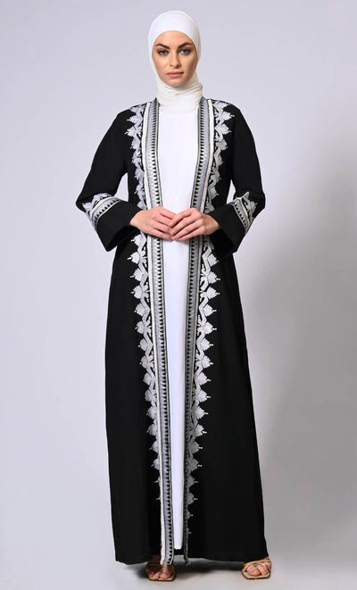 Women's Black Intricate Aari Embroidered Shrug