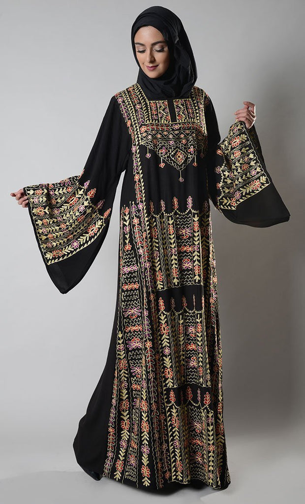 Floral Embroidered Palestinian Jordanian Dress