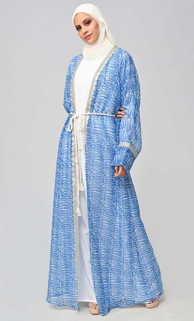 Majestic Fusion: Islamic Printed Bisht Abaya