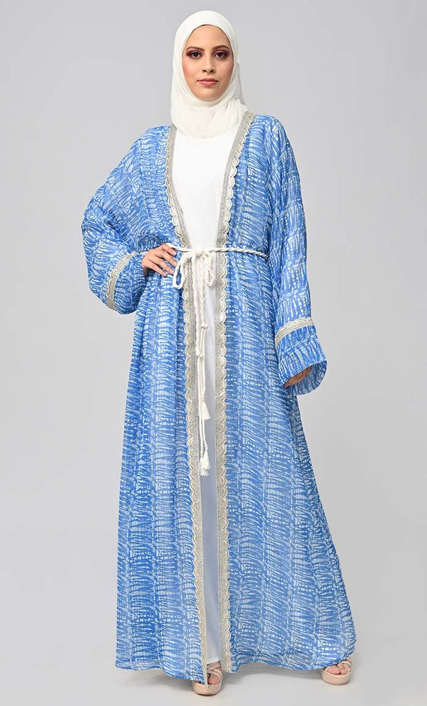 Majestic Fusion: Islamic Printed Bisht Abaya