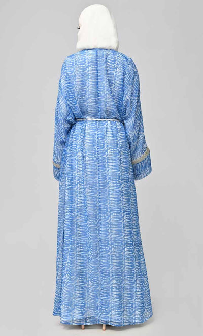 Majestic Fusion: Islamic Printed Bisht Abaya