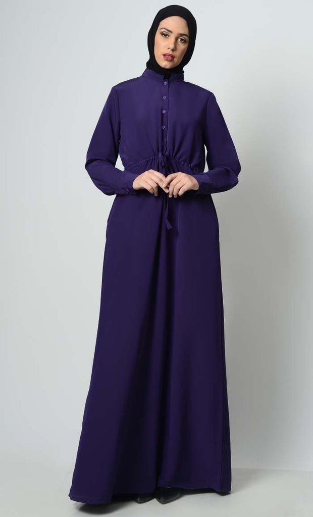 Chic Drawstring Purple Abaya