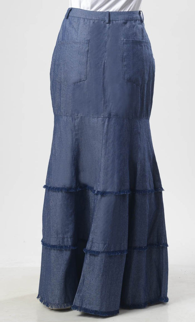 Modest Denim Mermaid Style Skirt - EastEssence.com