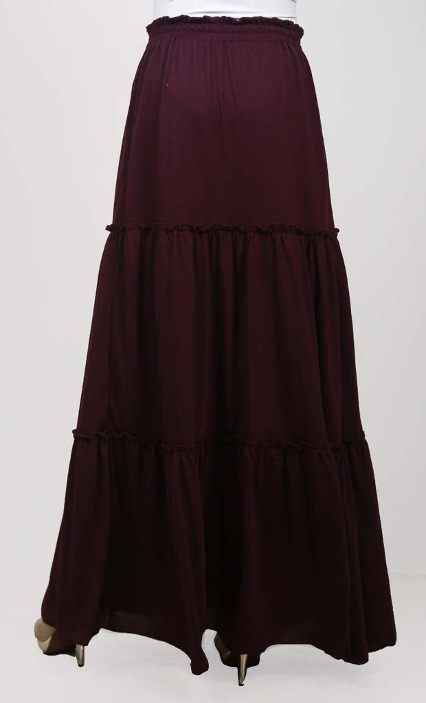 Multi-Tier Gathered Long Skirt - EastEssence.com