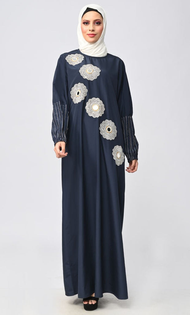 Islamic Pin Tucks Detailing Abaya