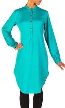 Rayon tunic 4 buttons on chest round collar