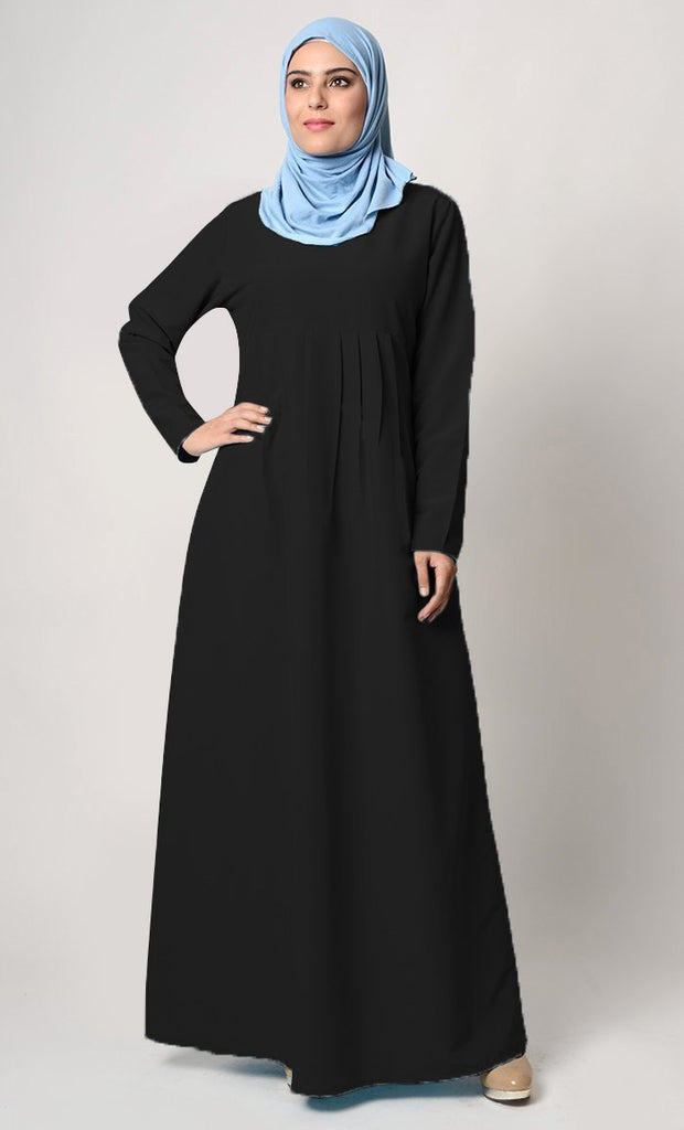 Side Pleated Abaya Dress