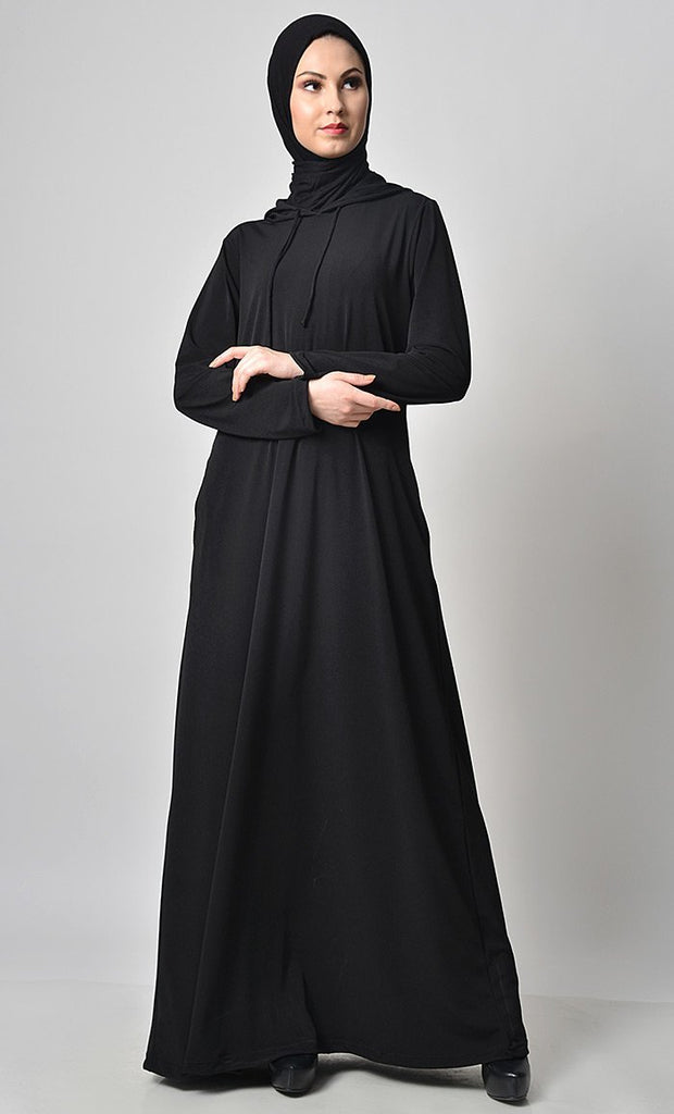 Solid Hooded Everyday Abaya