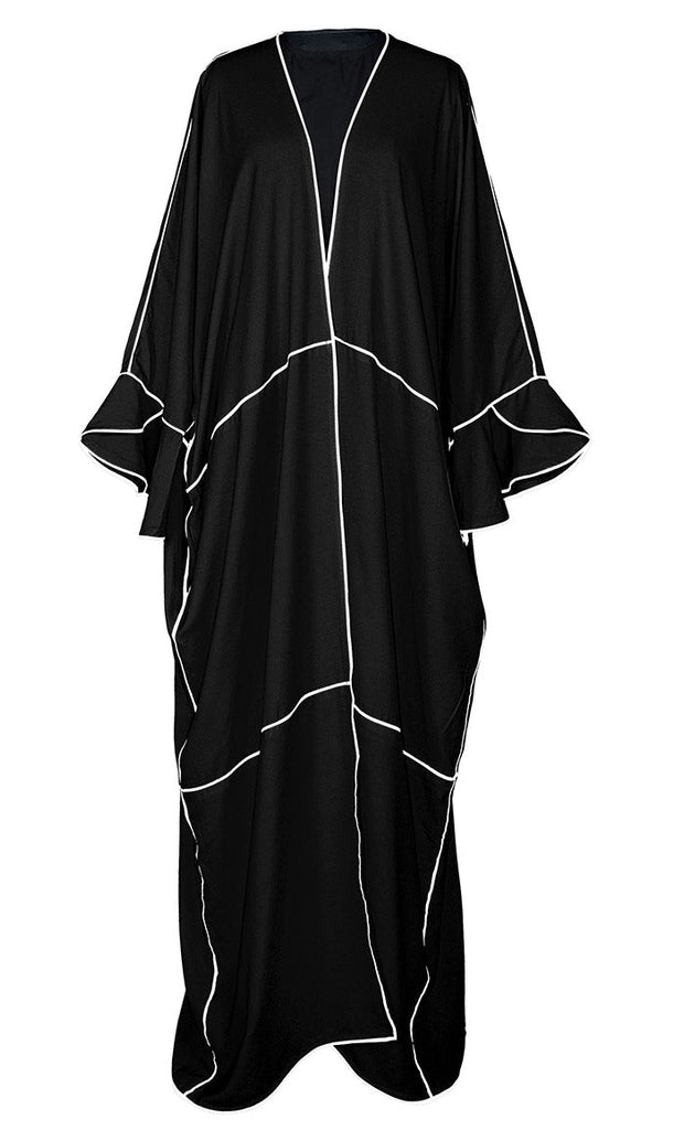 Women's Black Kaftan Style Shrug With Black Inner - EastEssence.com