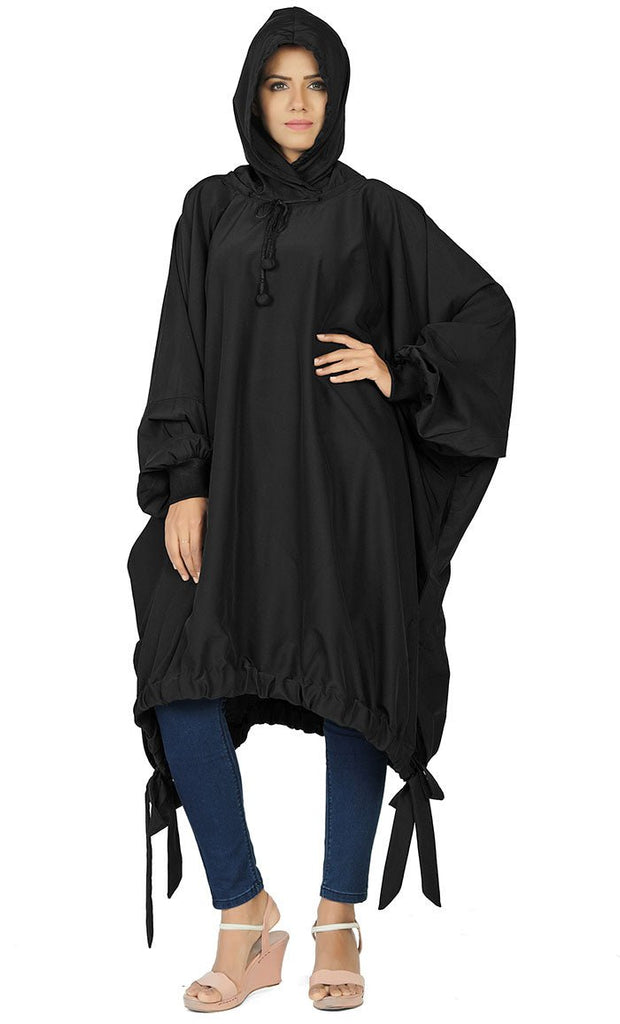 Women's Islamic Casual Black Long Hoodie - EastEssence.com