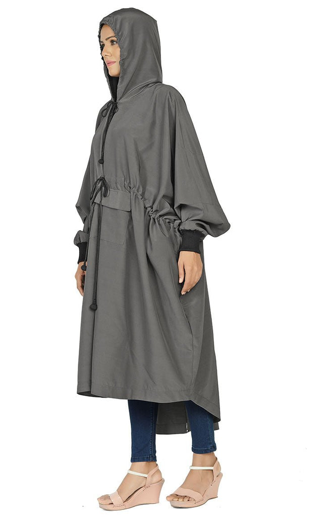 Women's Islamic Casual Grey Long Hoodie - EastEssence.com