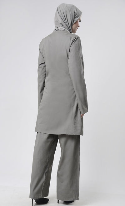 Wrap Style Tunic With Pants Set