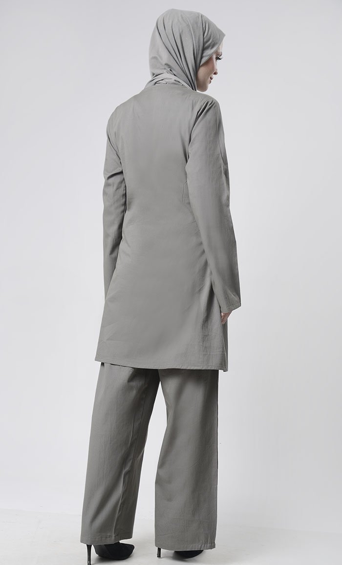 Wrap Style Tunic With Pants Set