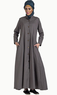 100% Twill Button Down Jilbab Dress - EastEssence.com