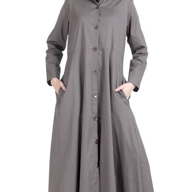 100% Twill Button Down Jilbab Dress - EastEssence.com