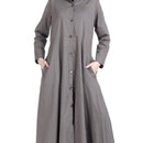 100% Twill Button Down Jilbab Dress - EastEssence.com