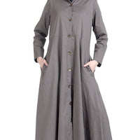 100% Twill Button Down Jilbab Dress - EastEssence.com