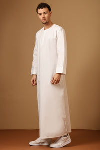 Men's Poplin mandarin collar solid Thobe