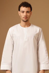 Men's Poplin mandarin collar solid Thobe