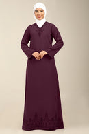 Women’s Firdous Embroidered V Neck Abaya Dress