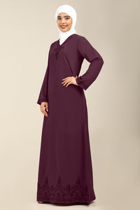 Women’s Firdous Embroidered V Neck Abaya Dress