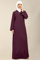 Women’s Firdous Embroidered V Neck Abaya Dress