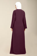 Women’s Firdous Embroidered V Neck Abaya Dress