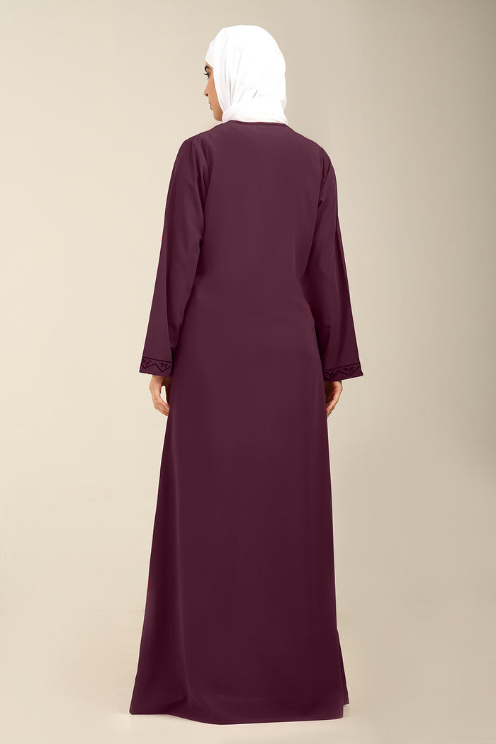 Women’s Firdous Embroidered V Neck Abaya Dress
