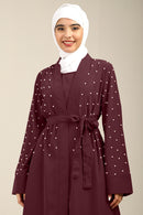 Women’s Firdous Beaded Shrug Style Abaya with Inner & Belt