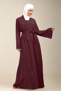 Women’s Firdous Beaded Shrug Style Abaya with Inner & Belt