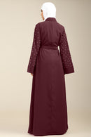 Women’s Firdous Beaded Shrug Style Abaya with Inner & Belt