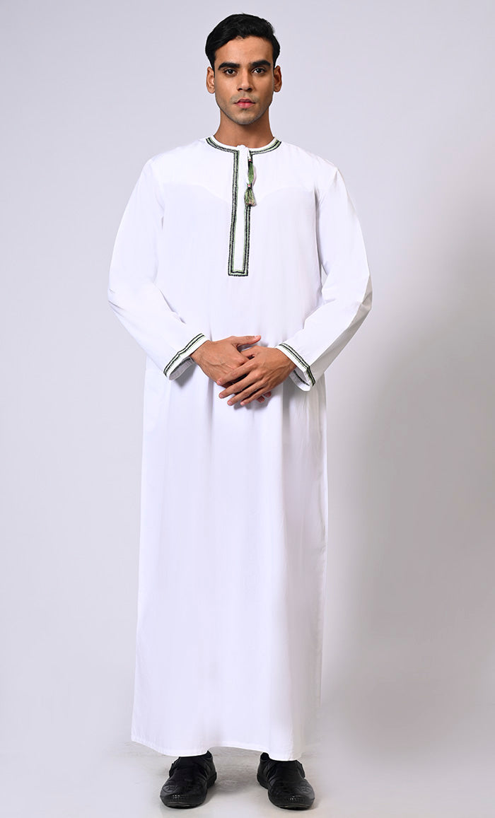 Embroidered Men's Thobe Enhanced