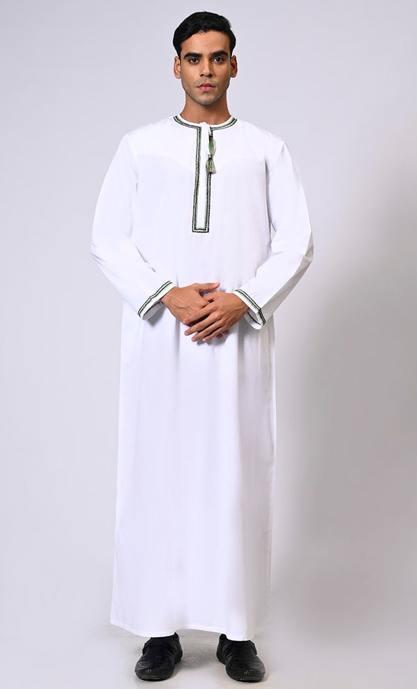 Embroidered Men's Thobe Enhanced